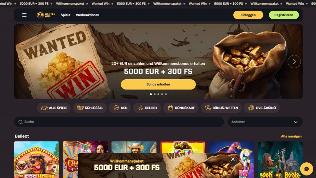 Wanted Win Online Casino Offizieller