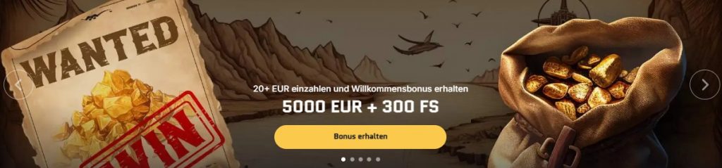 Wanted Win Online Casino Willkommensbonus